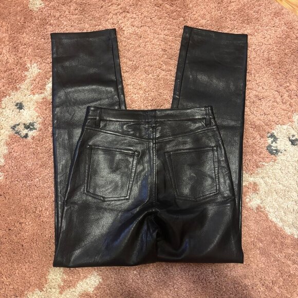 Aritzia Wilfred Womens Sz 4 The Melina Pant Vegan Leather Black #81518 HighWaist - Picture 4 of 9